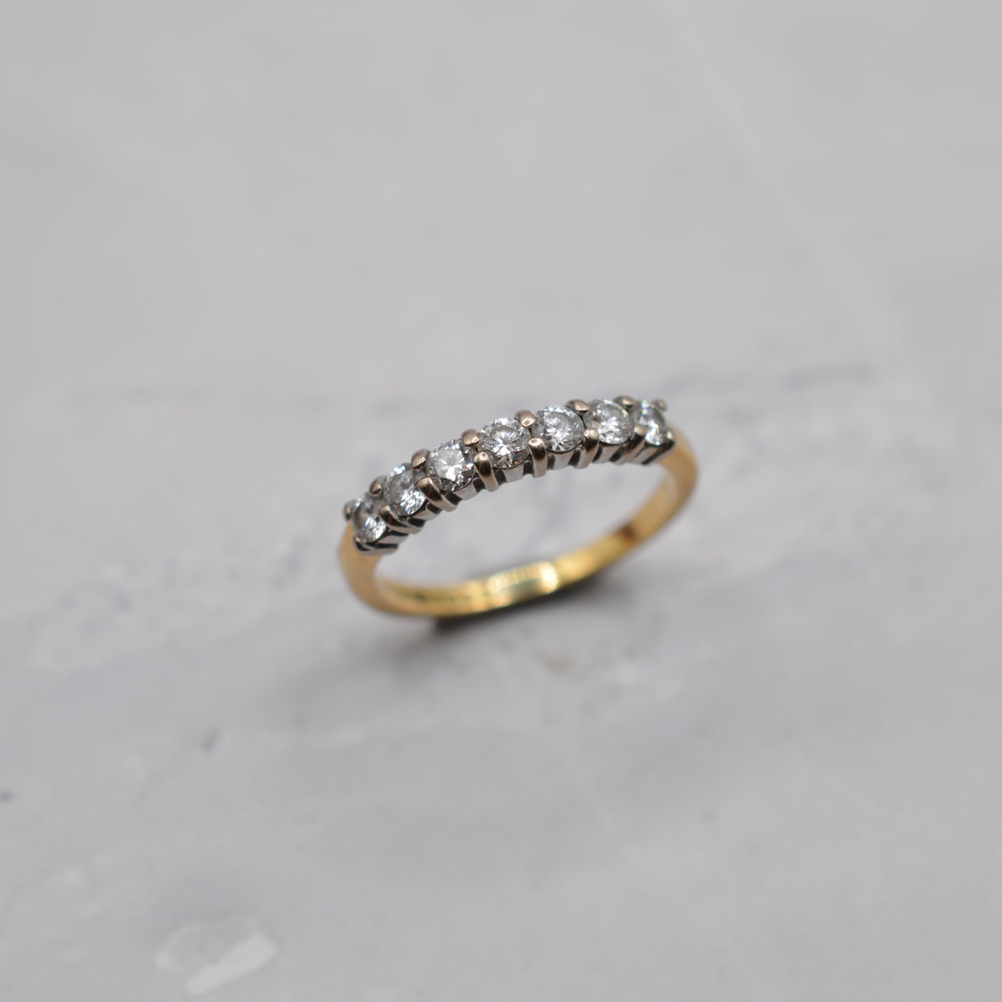 1990s 18ct Gold Diamond Seven-Stone Half-Eternity Ring