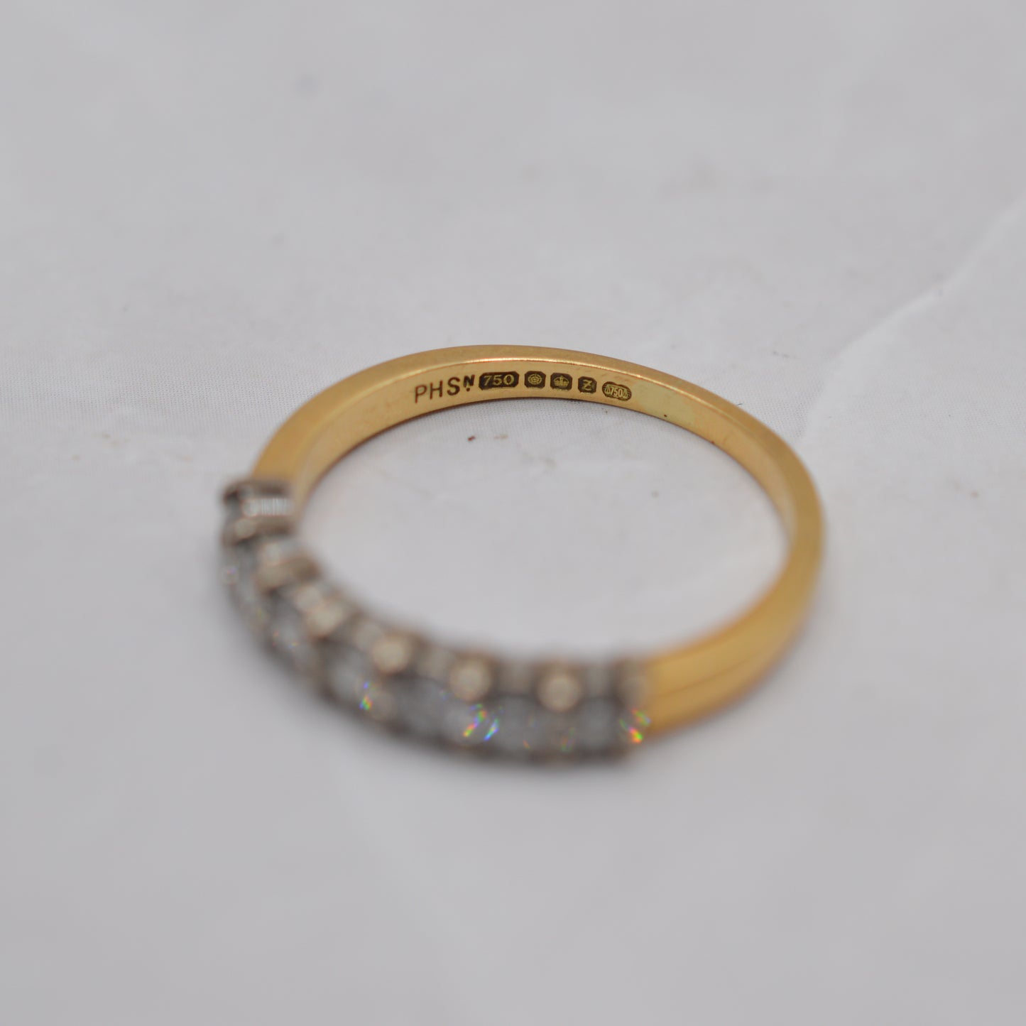 1990s 18ct Gold Diamond Seven-Stone Half-Eternity Ring