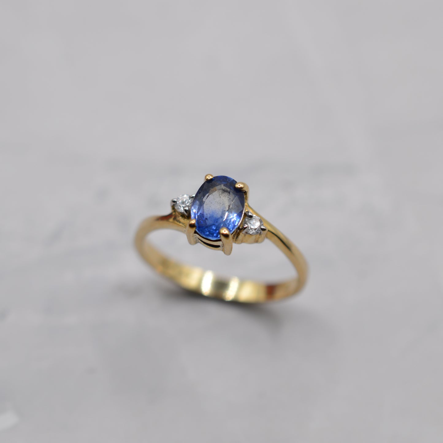 9ct Gold Sapphire & Topaz Trilogy Ring