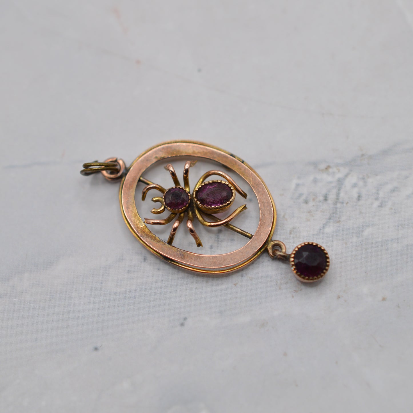 Antique Victorian 9ct Gold Spider Pendant