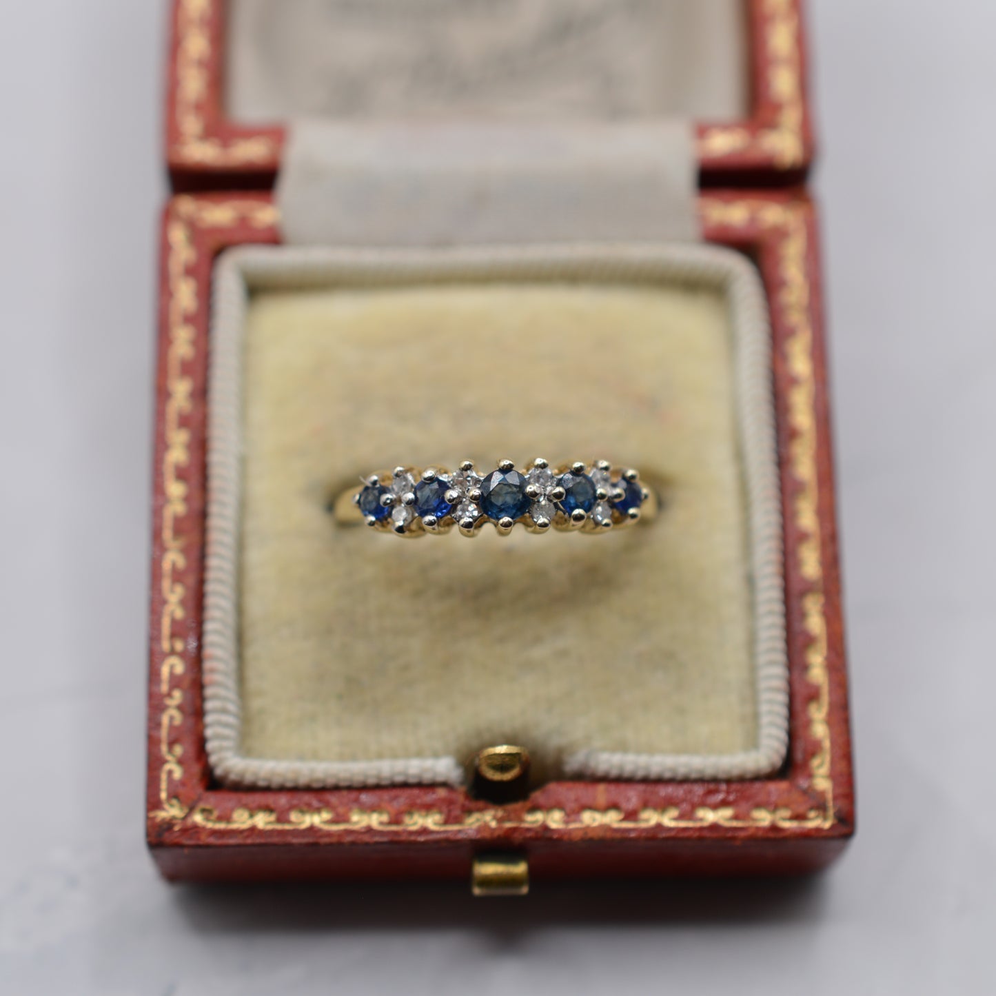 9ct Gold Sapphire & Diamond Half-Eternity Ring
