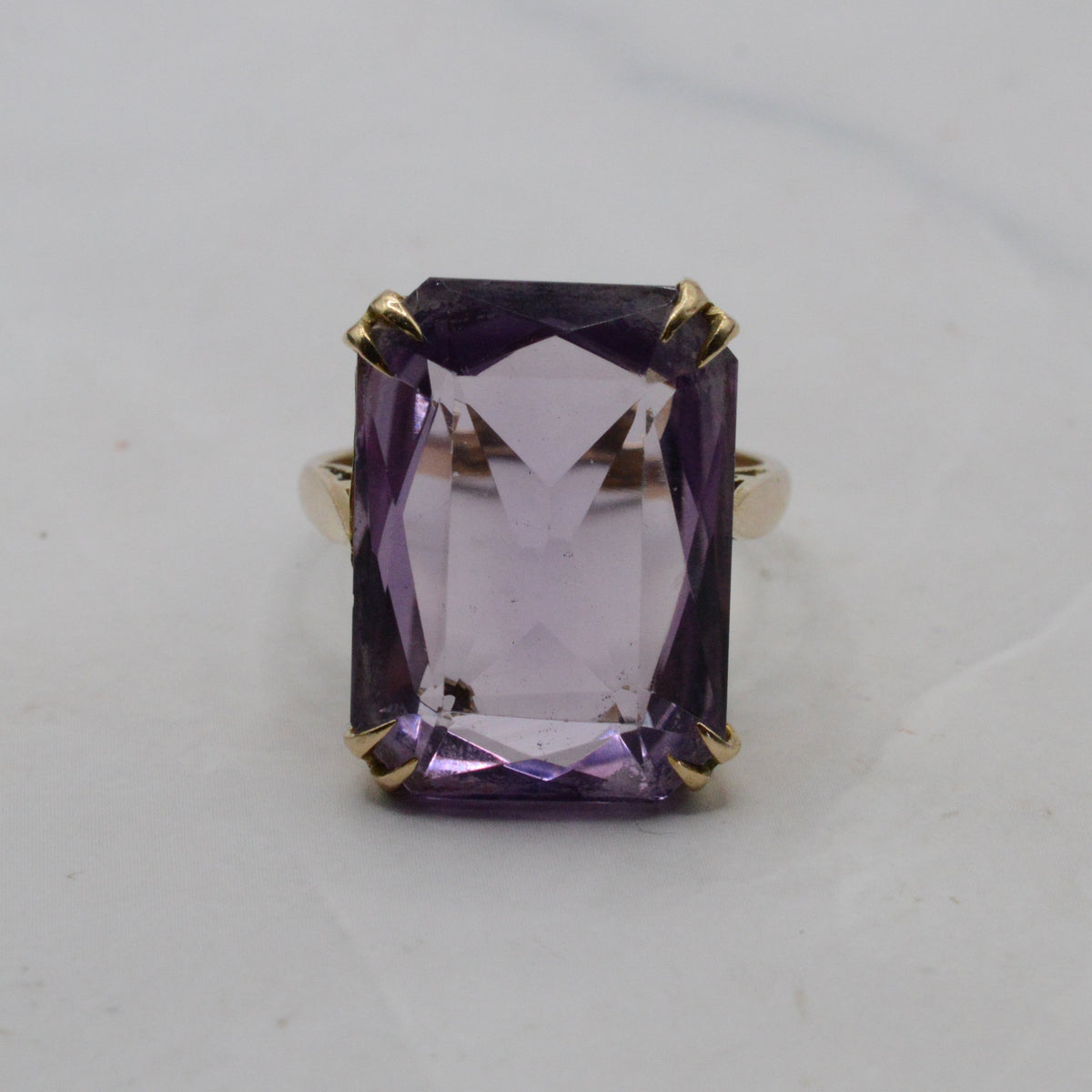 1960s Mega Chunky Vintage 9ct Gold Amethyst Ring