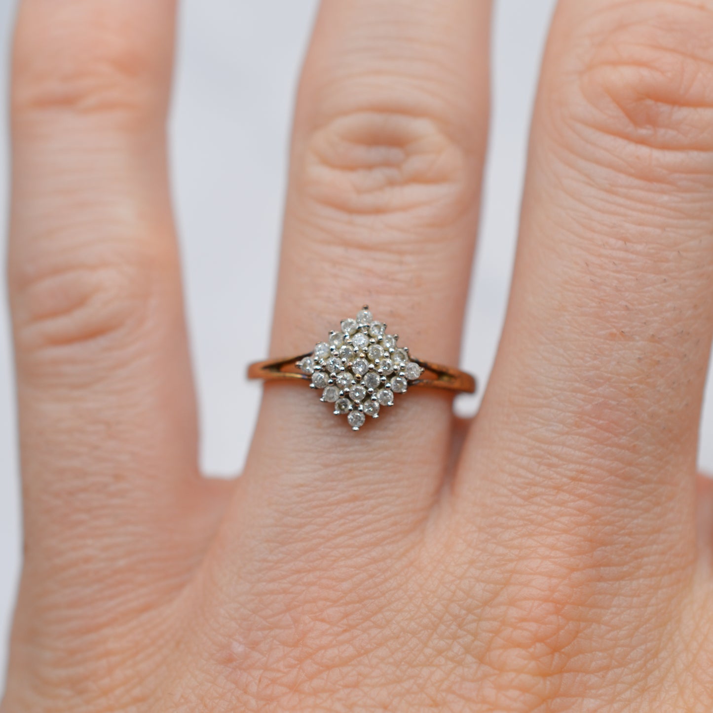 9ct Gold 0.25ct Diamond Cluster Ring