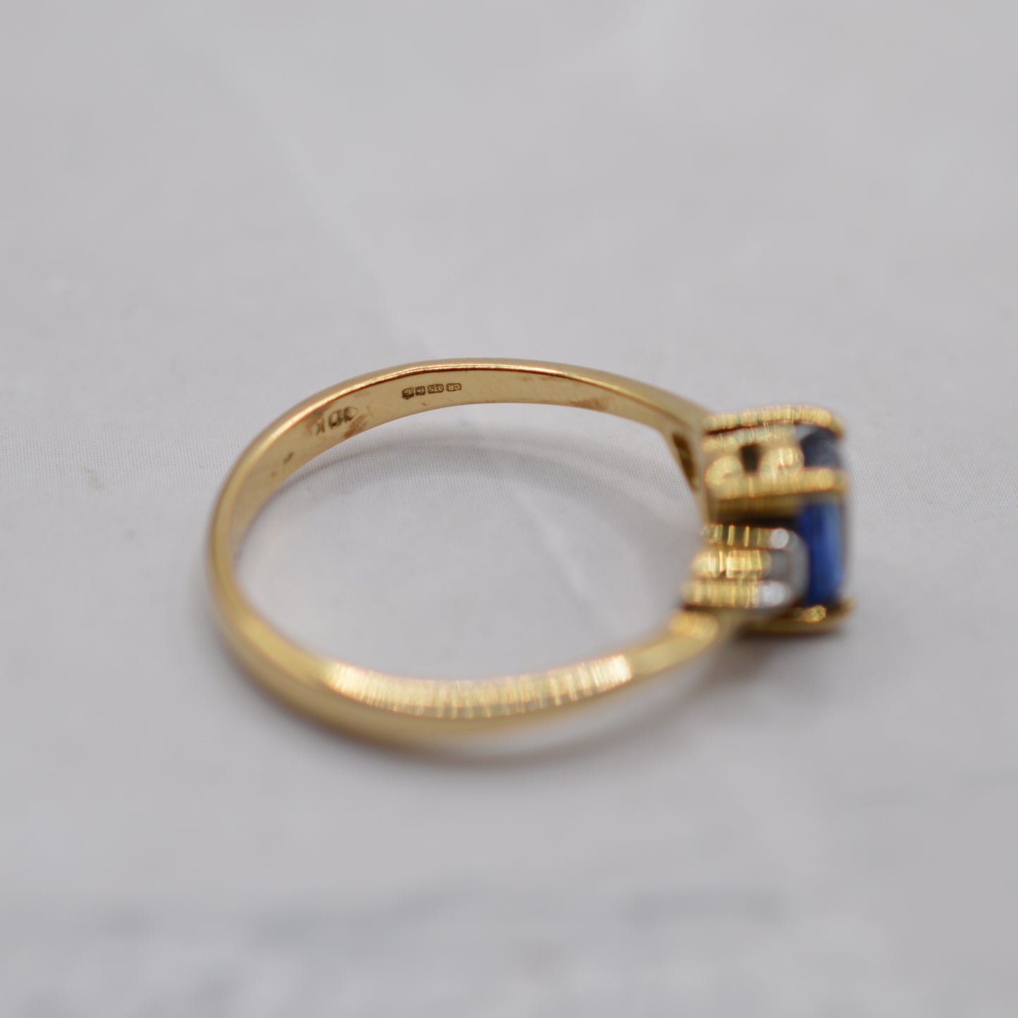 9ct Gold Sapphire & Topaz Trilogy Ring