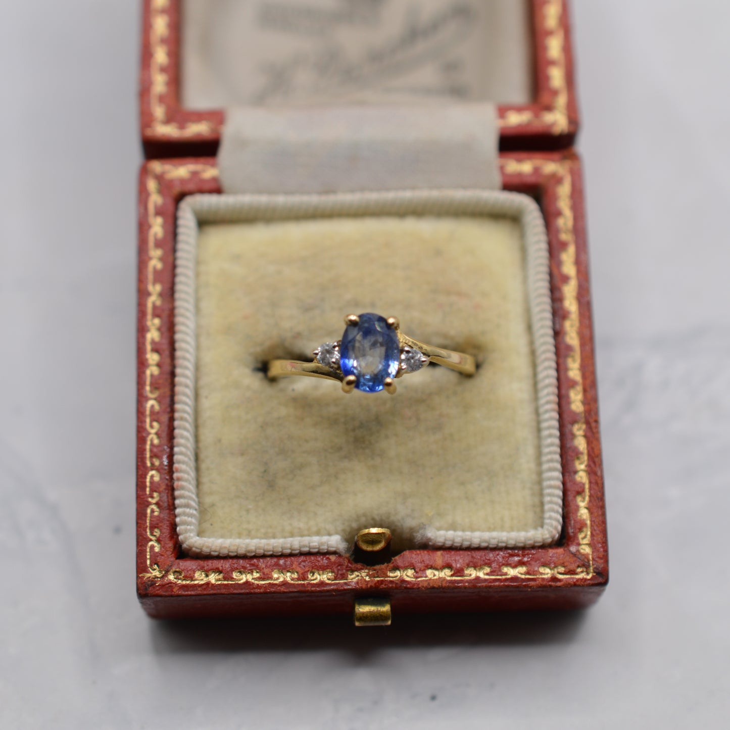 9ct Gold Sapphire & Topaz Trilogy Ring