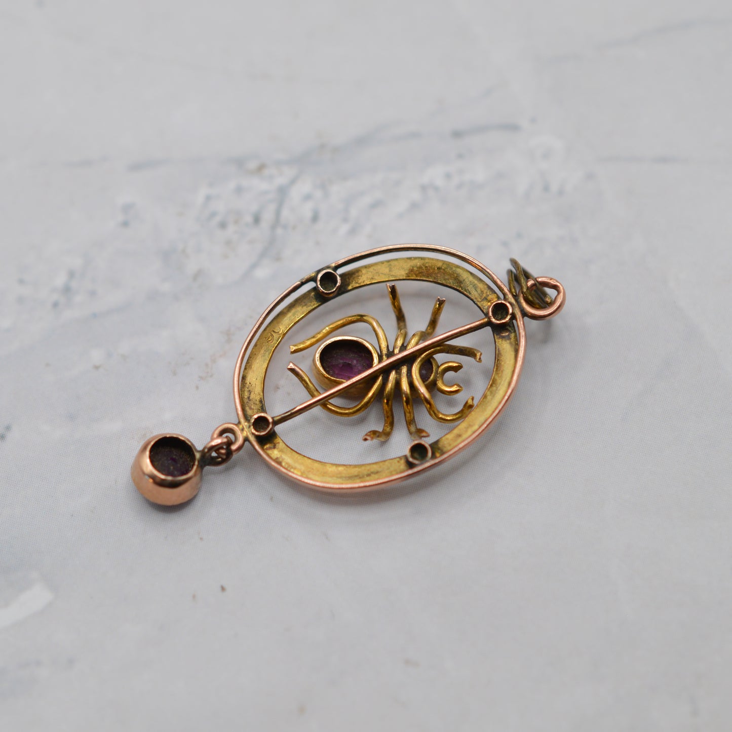 Antique Victorian 9ct Gold Spider Pendant