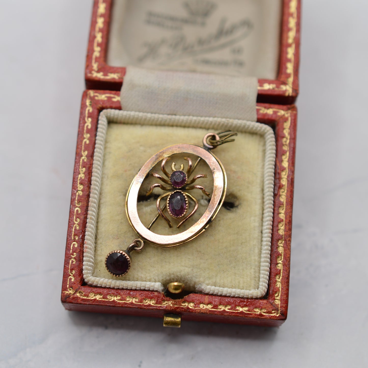 Antique Victorian 9ct Gold Spider Pendant