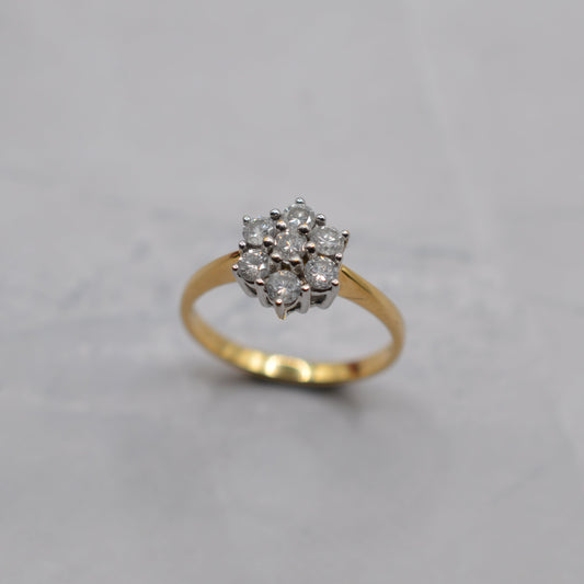 18ct Gold 0.50ct Diamond Cluster Ring