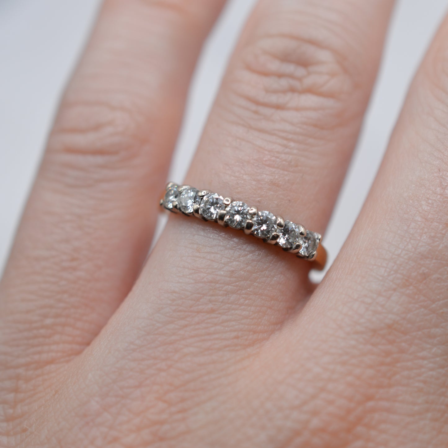 1990s 18ct Gold Diamond Seven-Stone Half-Eternity Ring