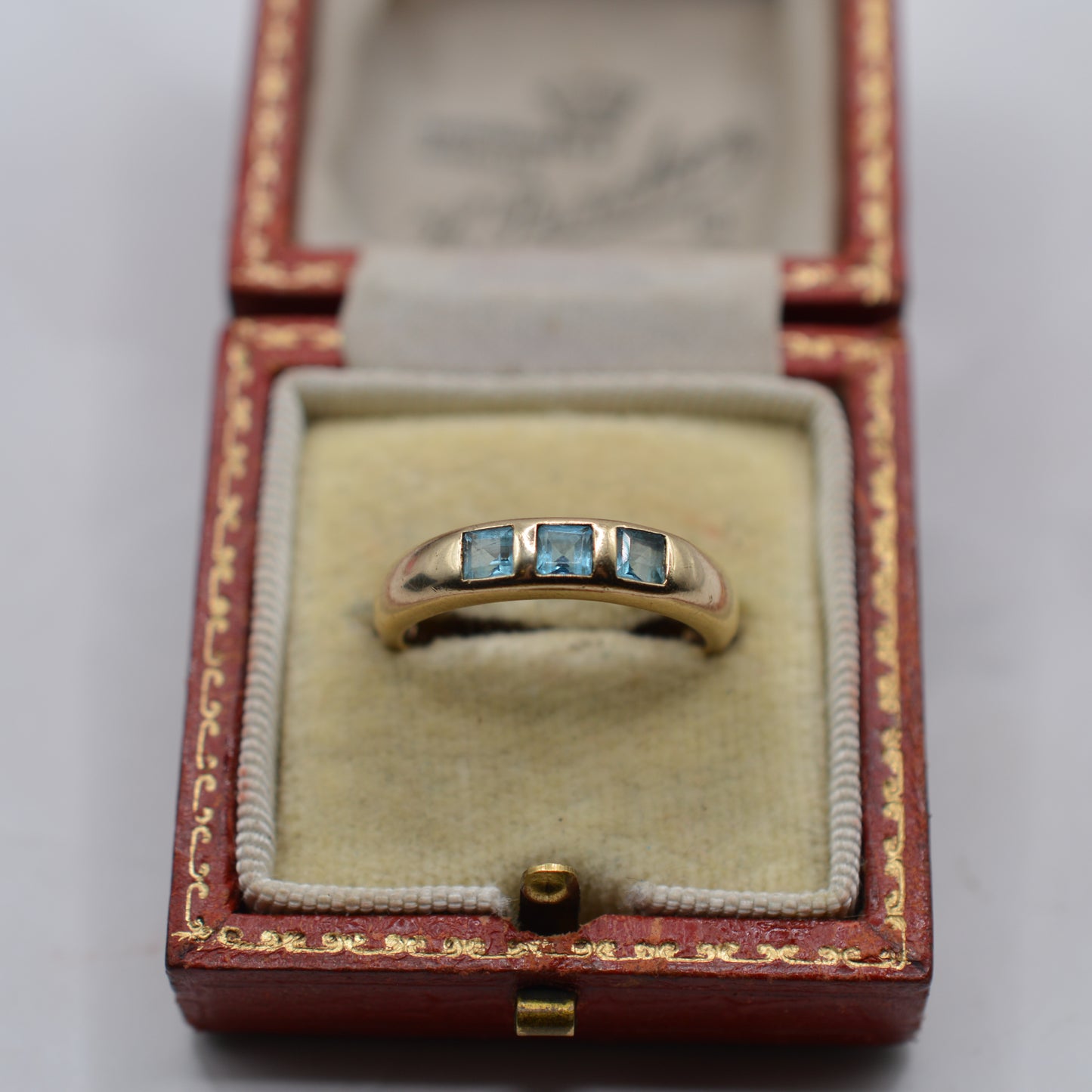 9ct Gold Blue Topaz Flush-Set Band Ring