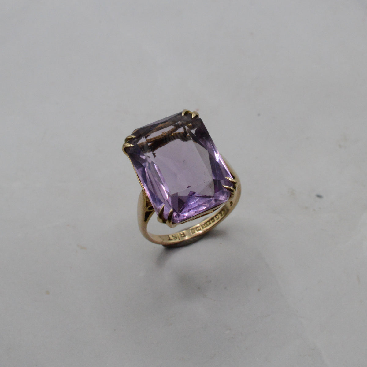 1960s Mega Chunky Vintage 9ct Gold Amethyst Ring