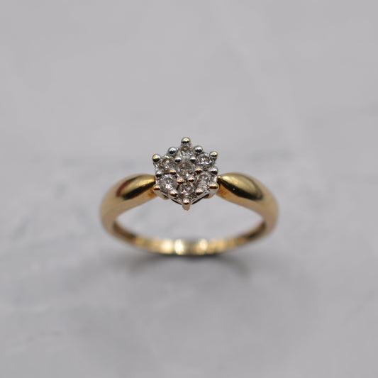 9ct Gold Diamond Cluster Ring