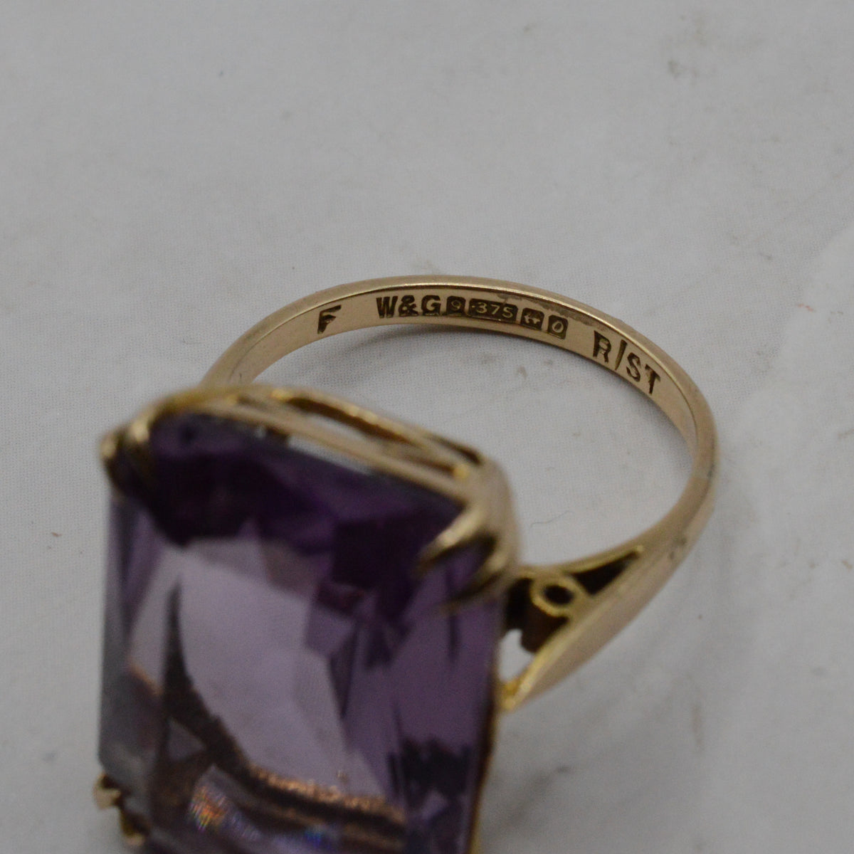 1960s Mega Chunky Vintage 9ct Gold Amethyst Ring