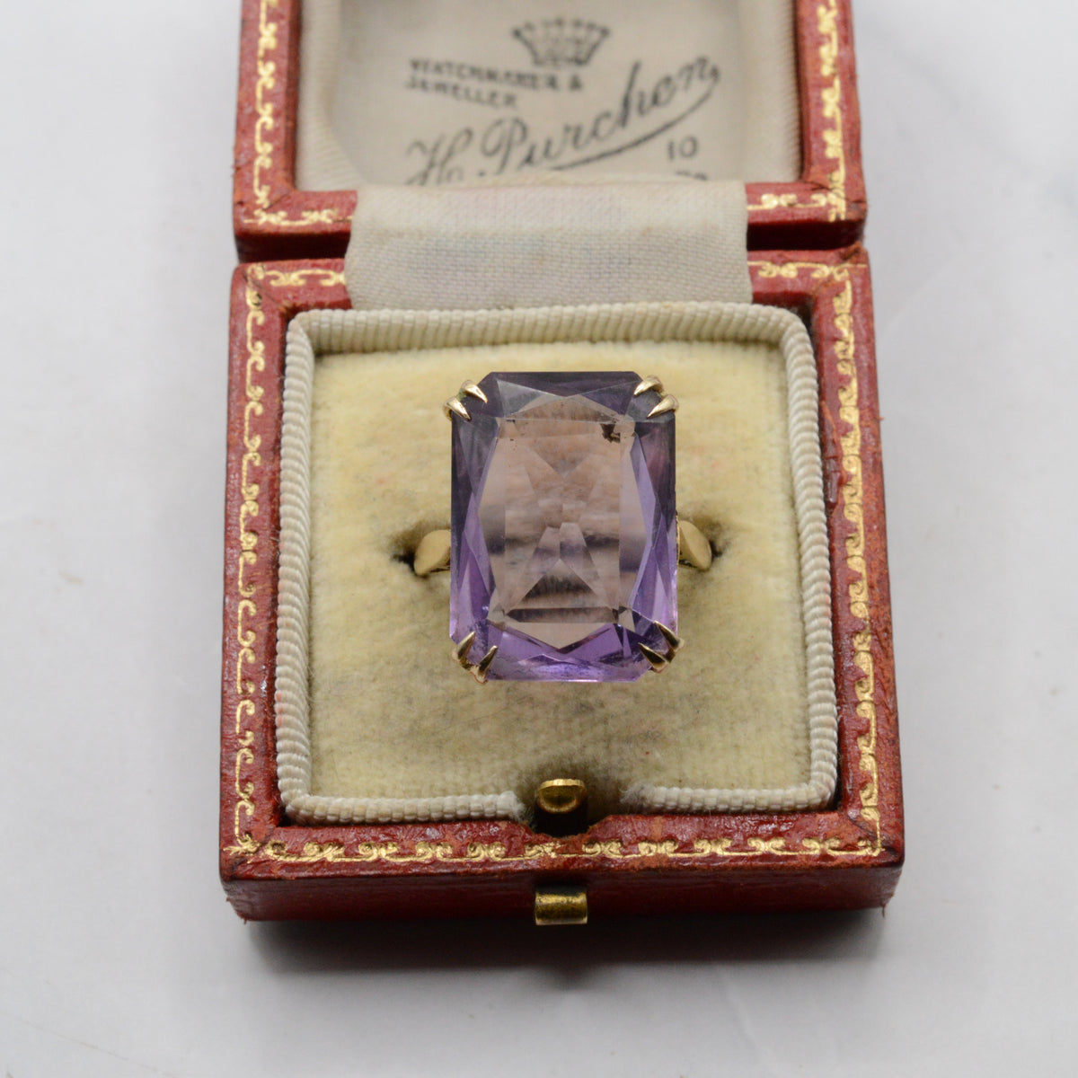 1960s Mega Chunky Vintage 9ct Gold Amethyst Ring