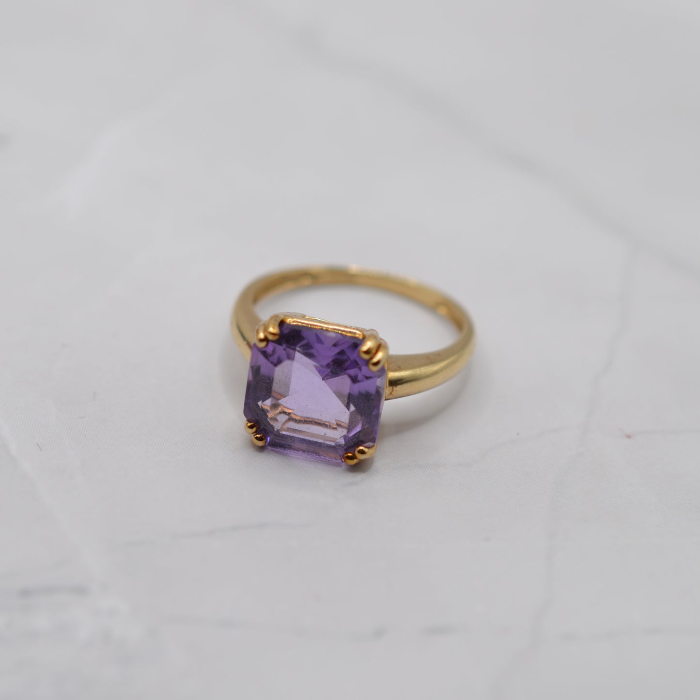 2006 Y2K 9ct Gold Amethyst Square-Cut Ring