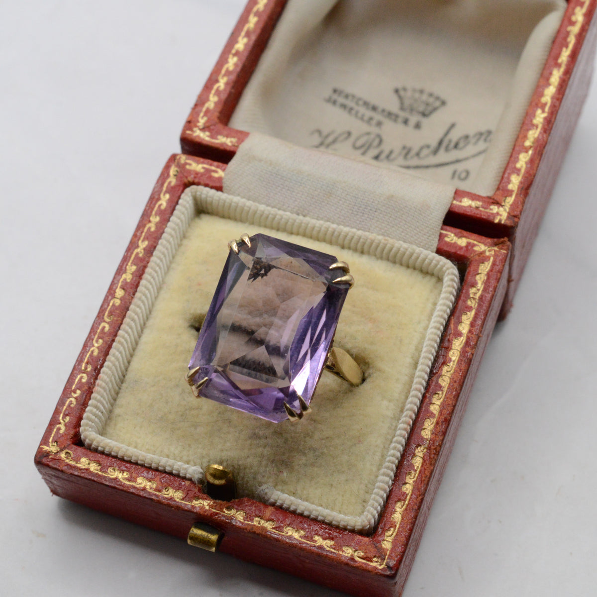 1960s Mega Chunky Vintage 9ct Gold Amethyst Ring