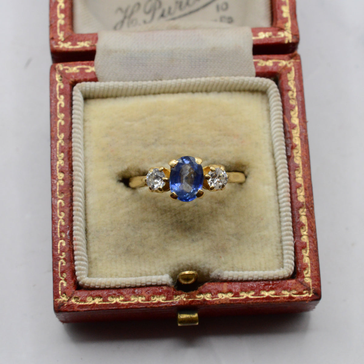 1980s 18ct Gold Sapphire & Diamond Trilogy Ring