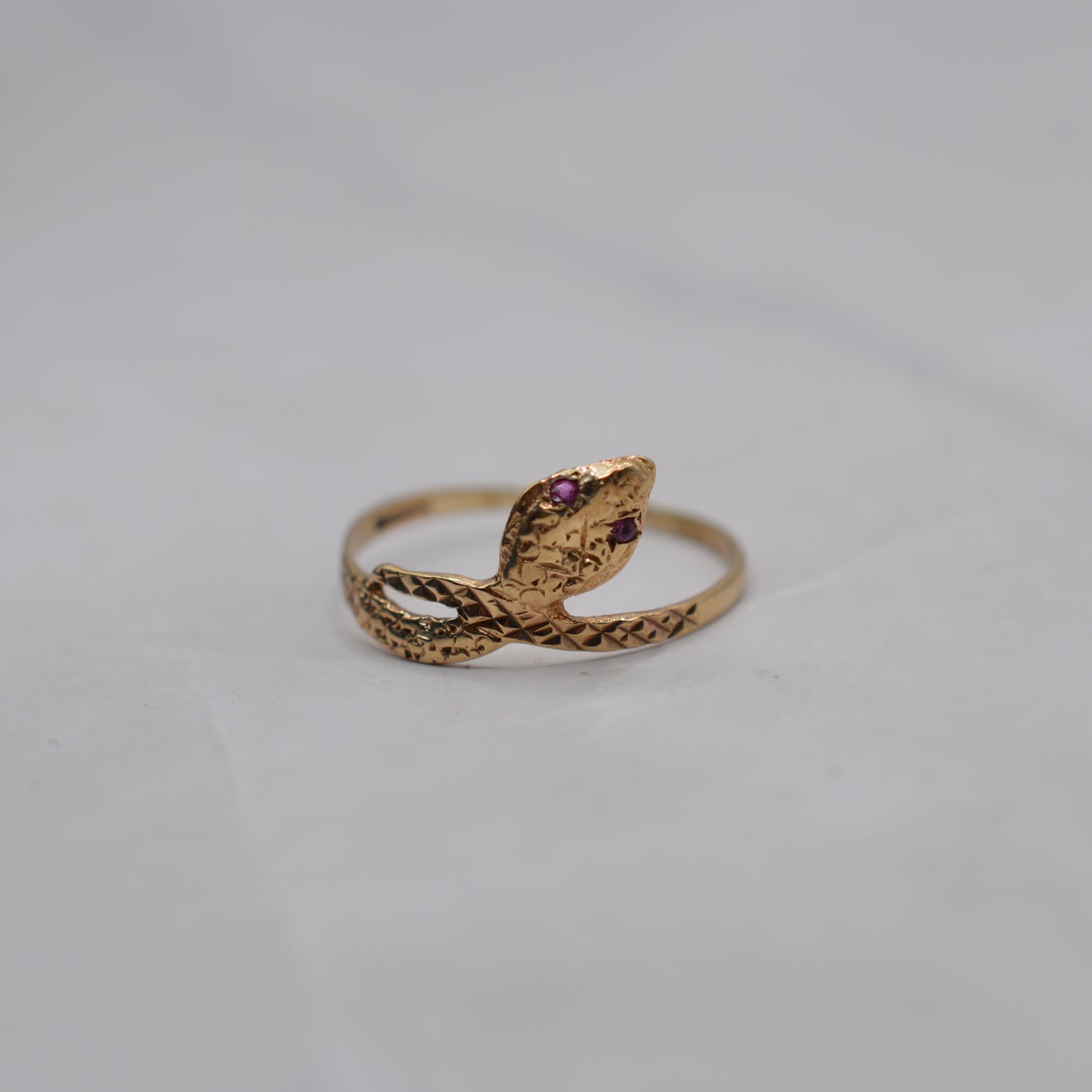 9ct Gold Ruby Snake Ring