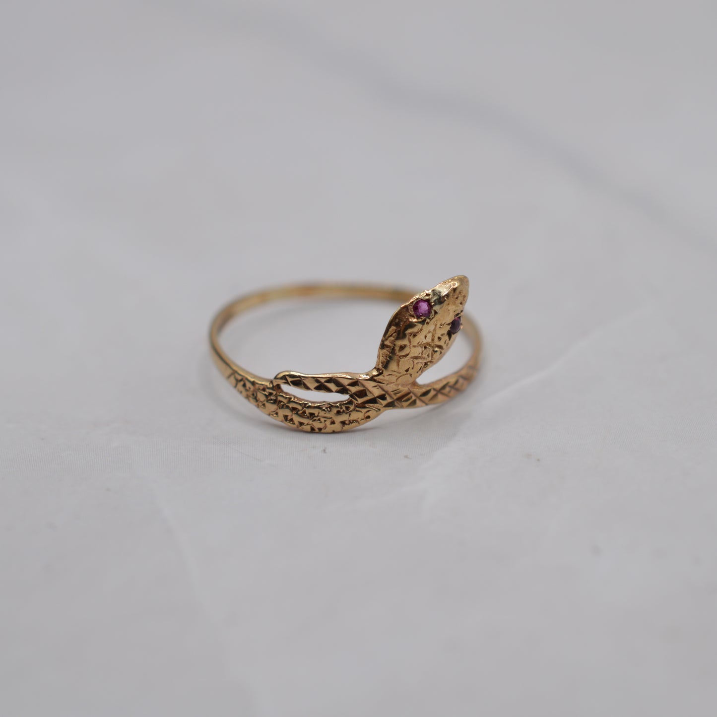 9ct Gold Ruby Snake Ring