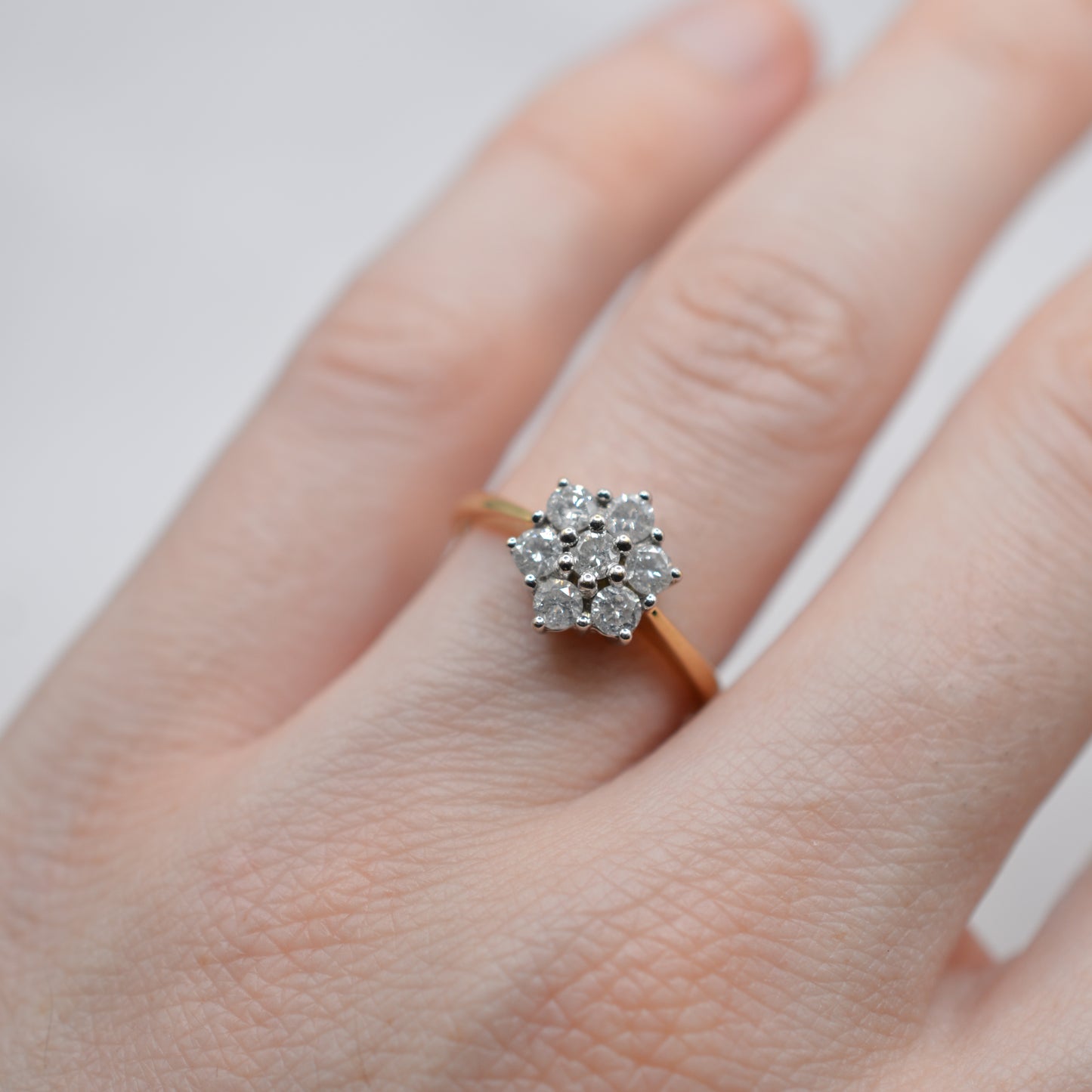 18ct Gold 0.50ct Diamond Cluster Ring