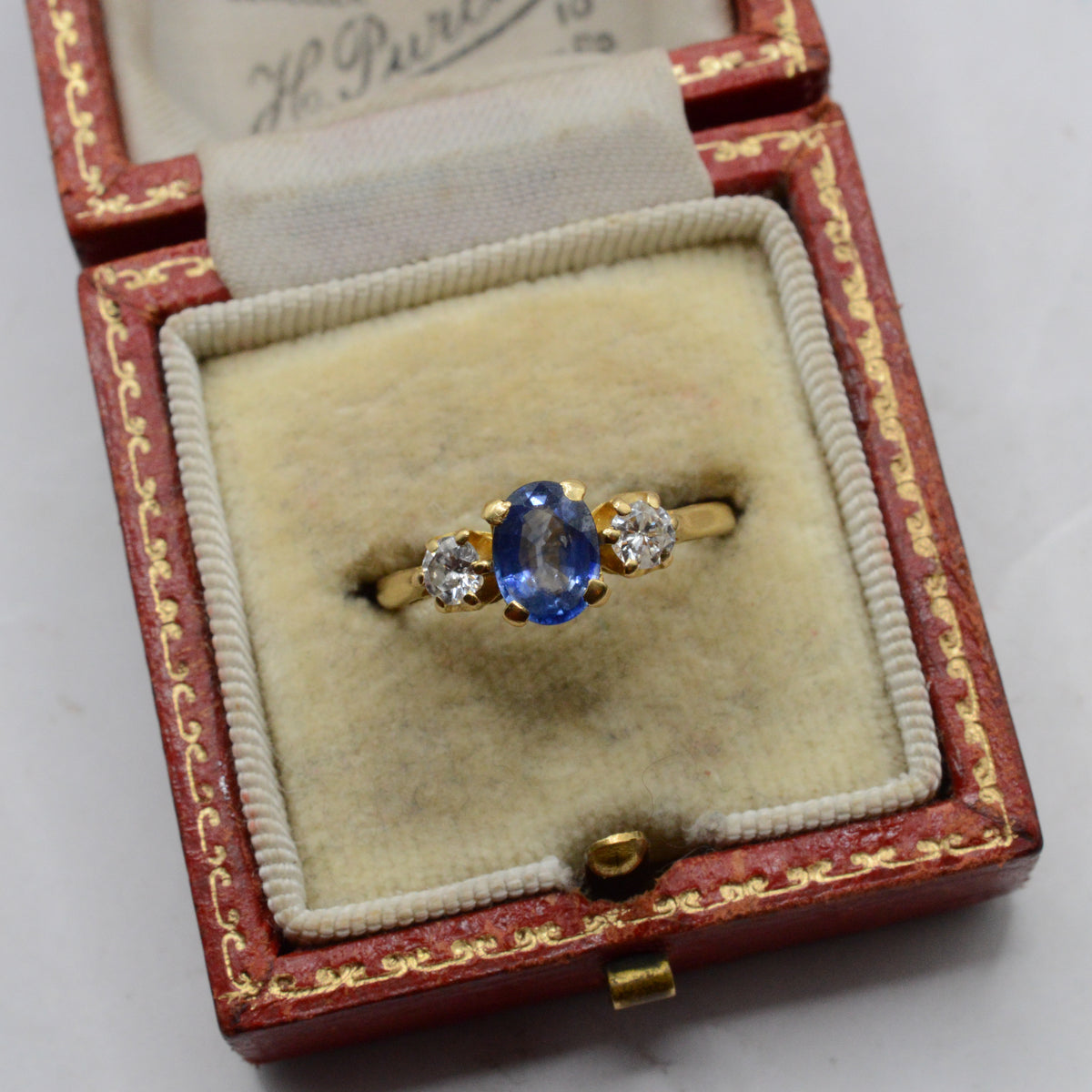 1980s 18ct Gold Sapphire & Diamond Trilogy Ring