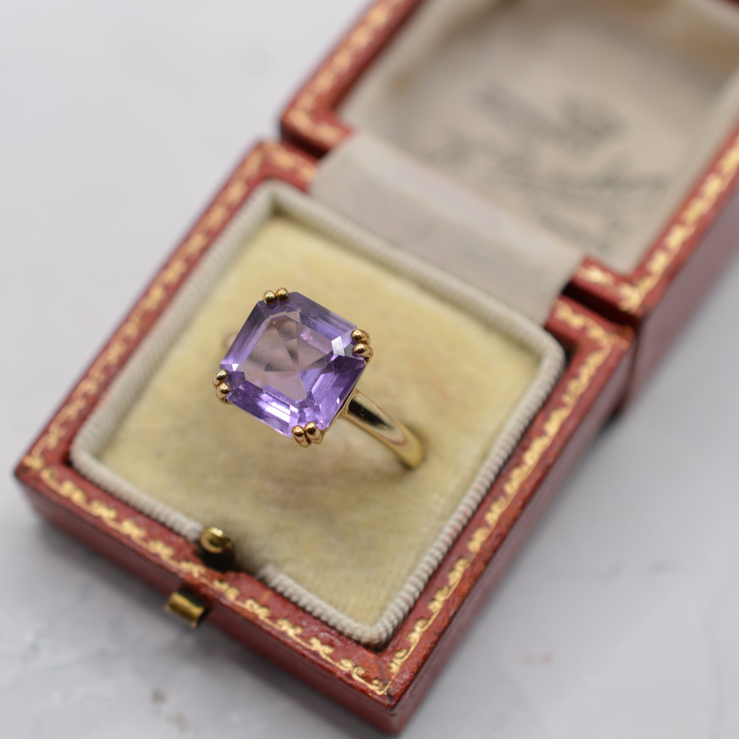2006 Y2K 9ct Gold Amethyst Square-Cut Ring