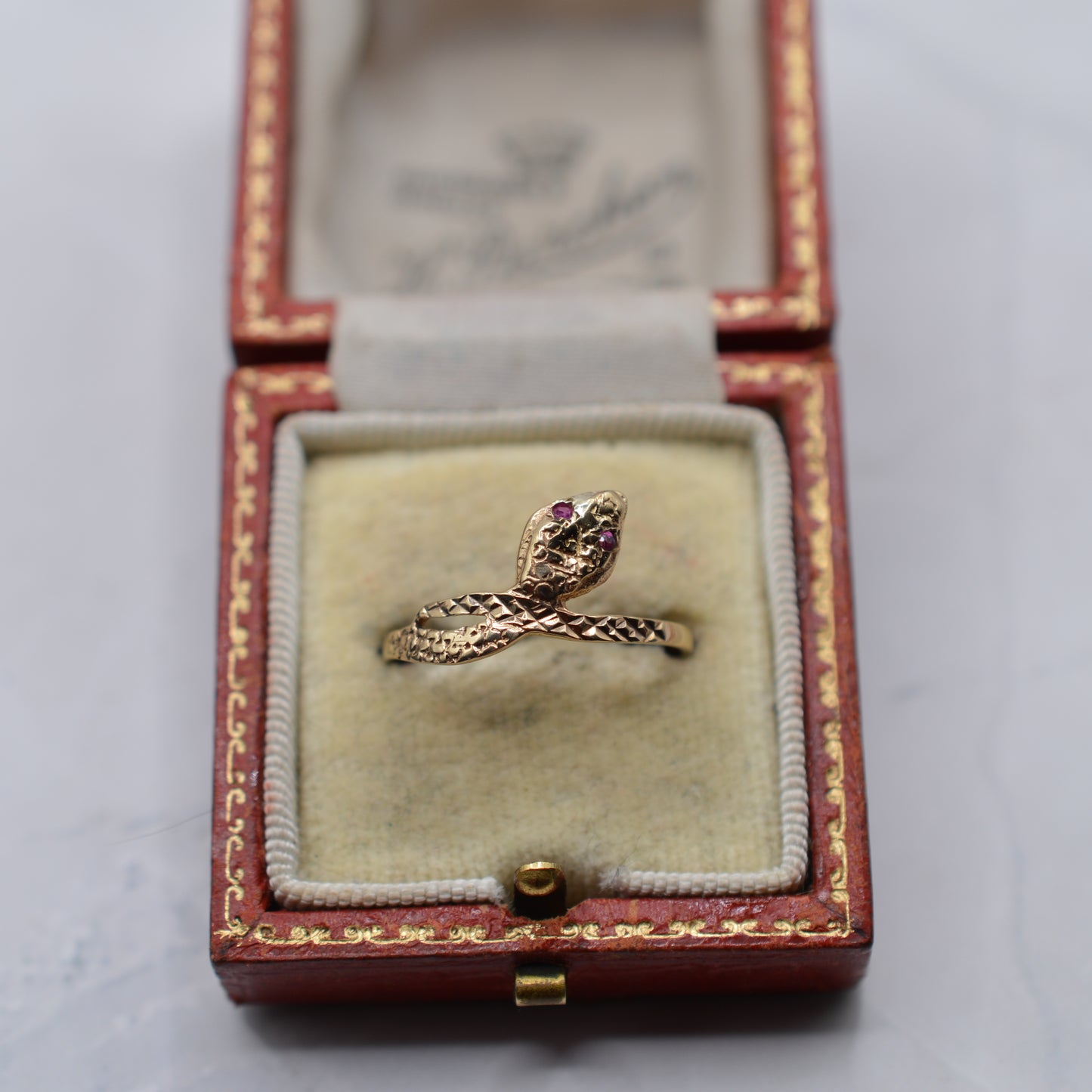 9ct Gold Ruby Snake Ring