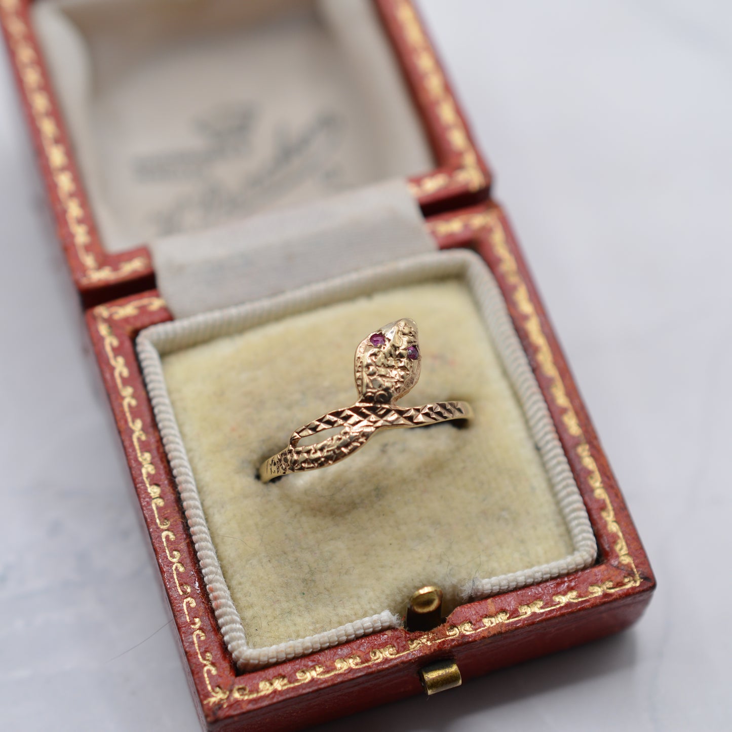 9ct Gold Ruby Snake Ring