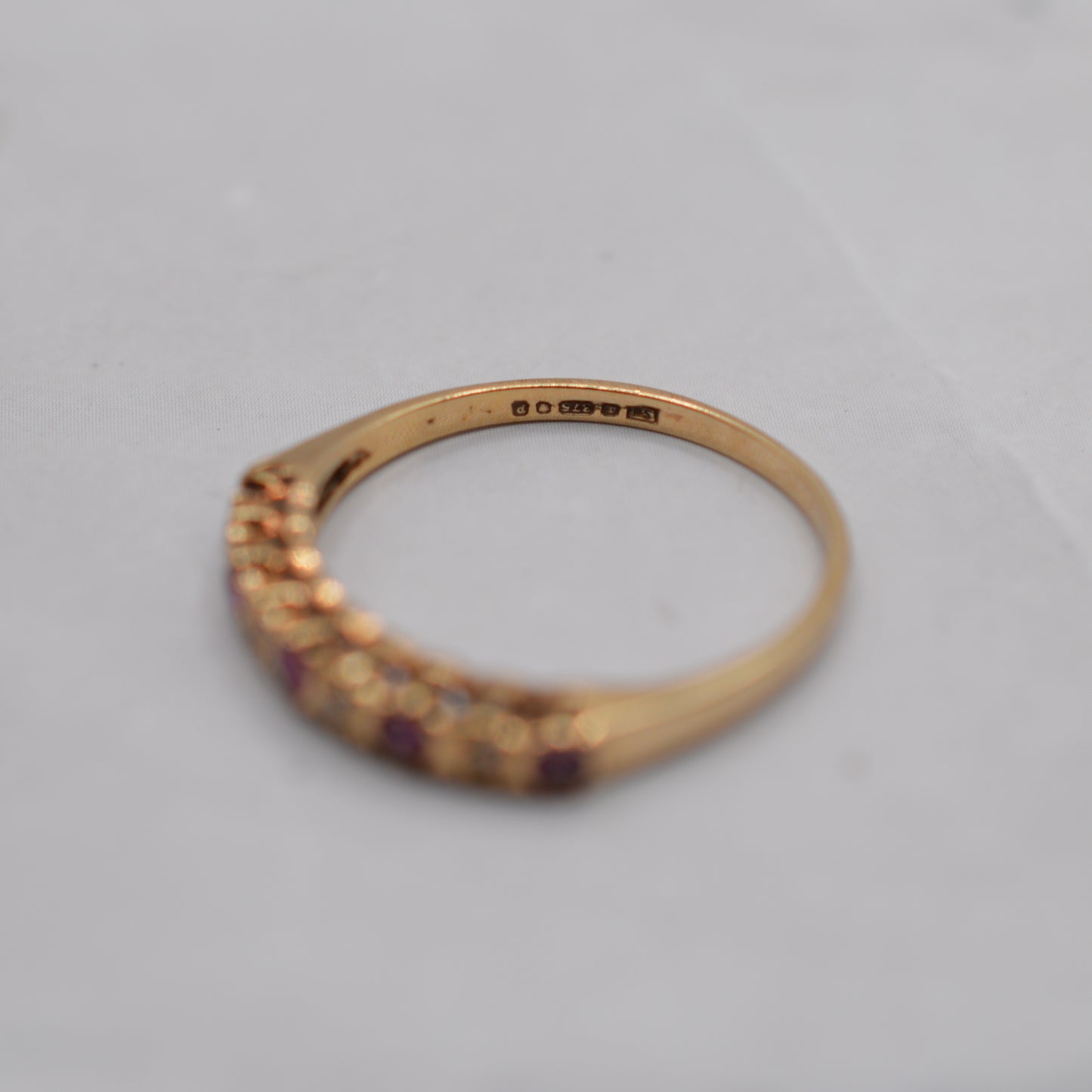 1980s 9ct Gold Ruby & Diamond Half-Eternity Ring