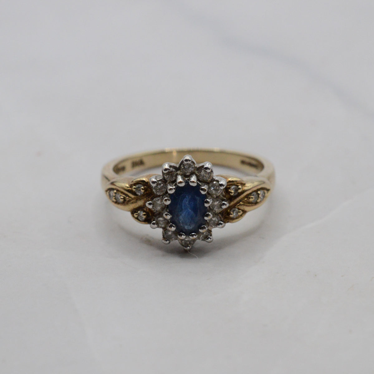 9ct Gold Sapphire & Diamond Cluster Ring