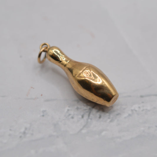 Vintage 9ct Gold Skittle/Bowling Charm