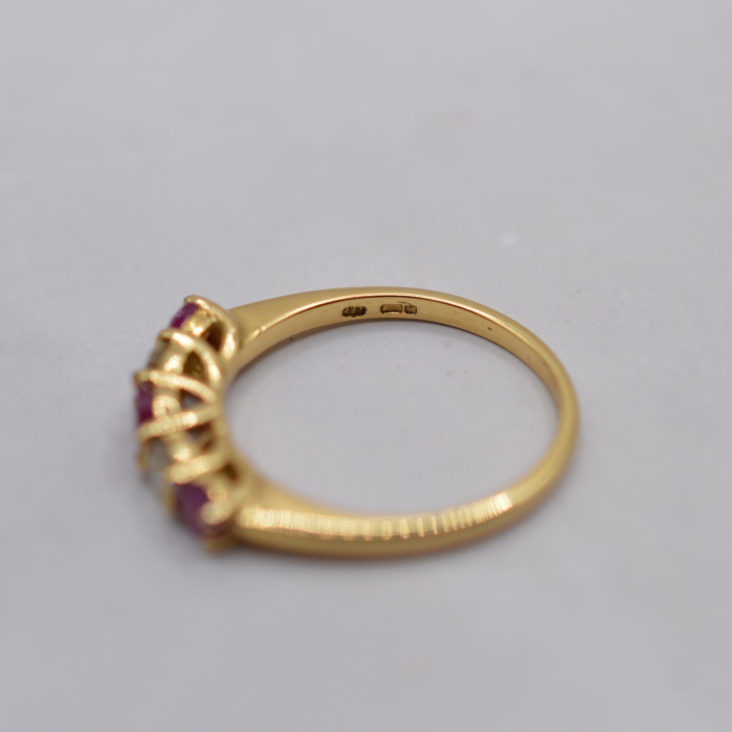 18ct Gold Ruby & Diamond Five-Stone Ring