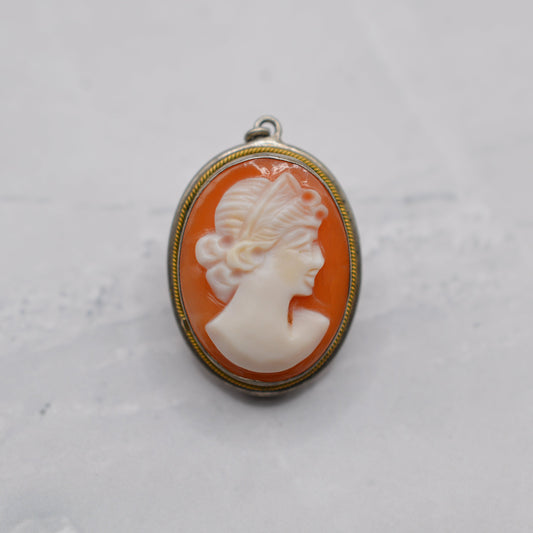 Vintage .800 Silver Cameo Pendant