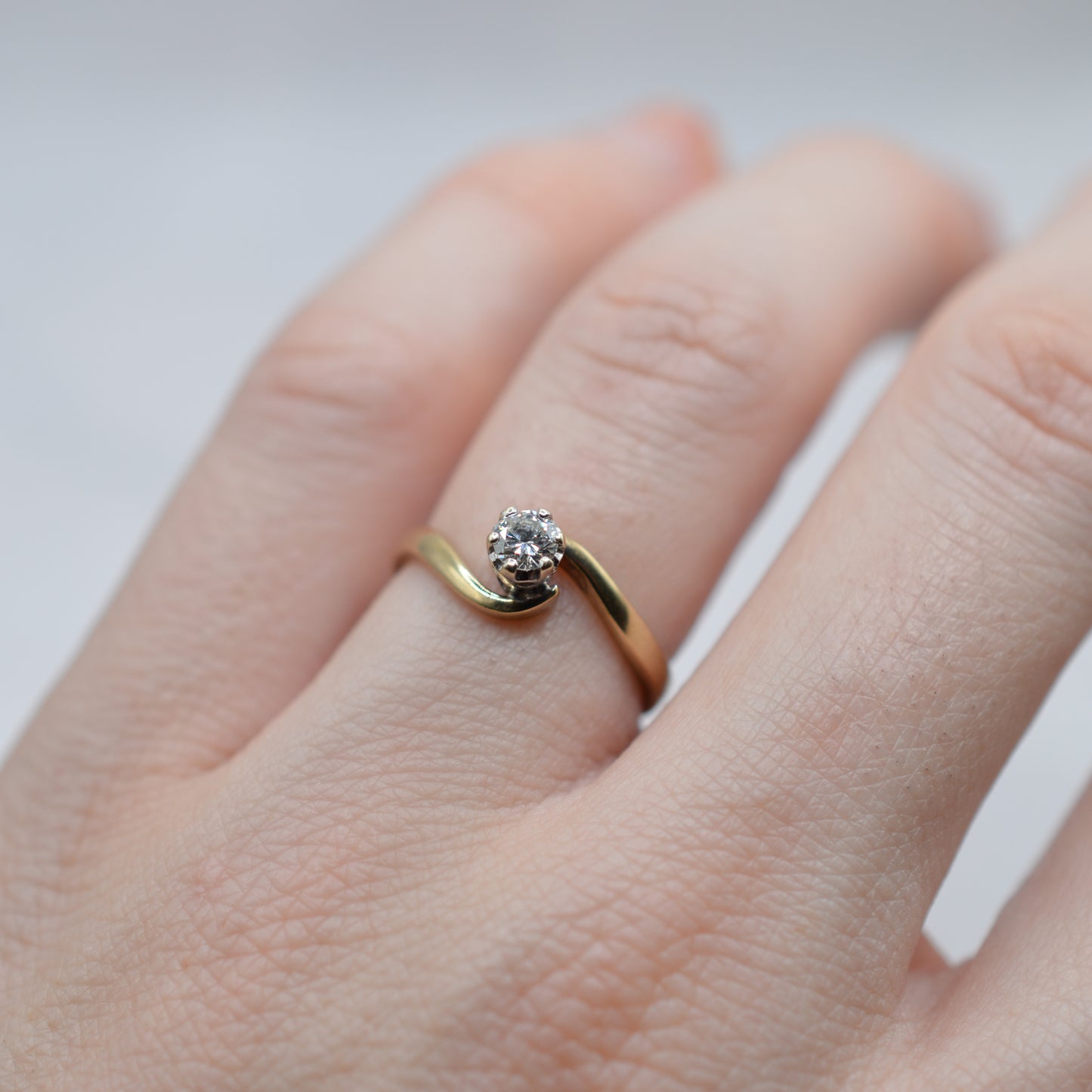 9ct Gold Diamond Bypass Ring