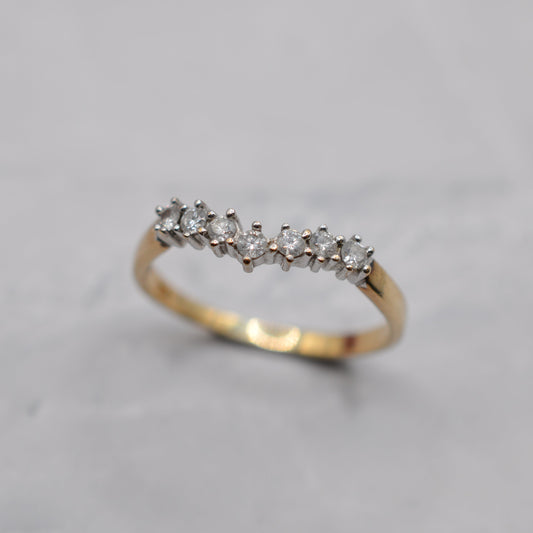 9ct Gold Diamond Wishbone Ring