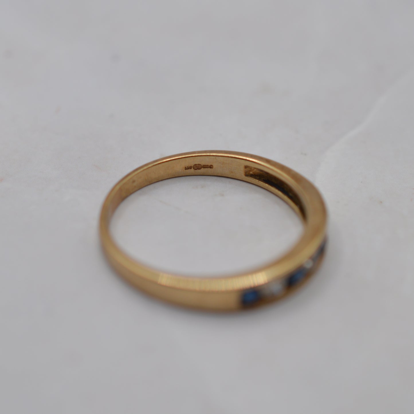 9ct Gold Sapphire & Diamond Half-Eternity Ring