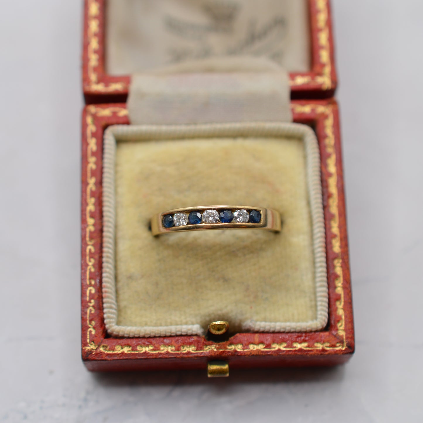9ct Gold Sapphire & Diamond Half-Eternity Ring