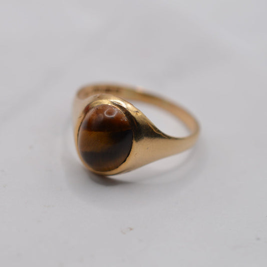 1970s Vintage 9ct Gold Tiger’s Eye Ring