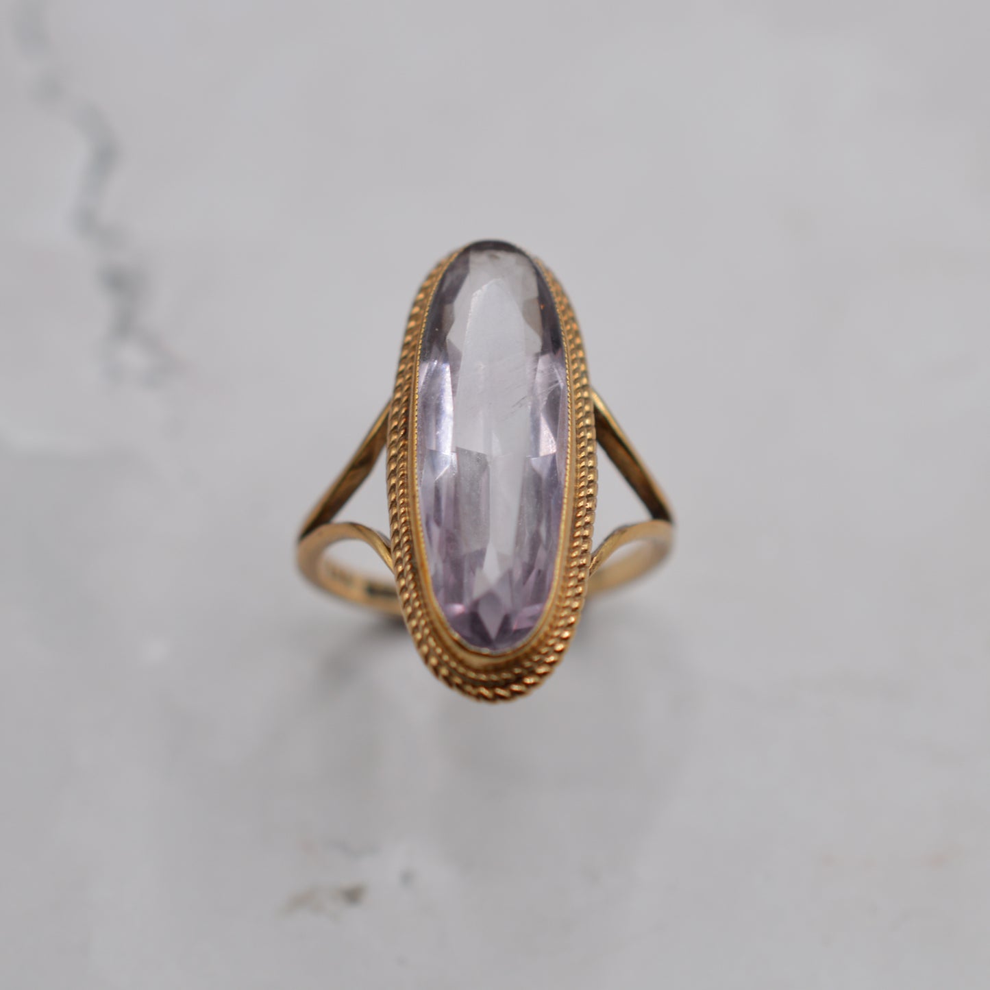 1970s Vintage 9ct Gold Amethyst Cocktail Ring