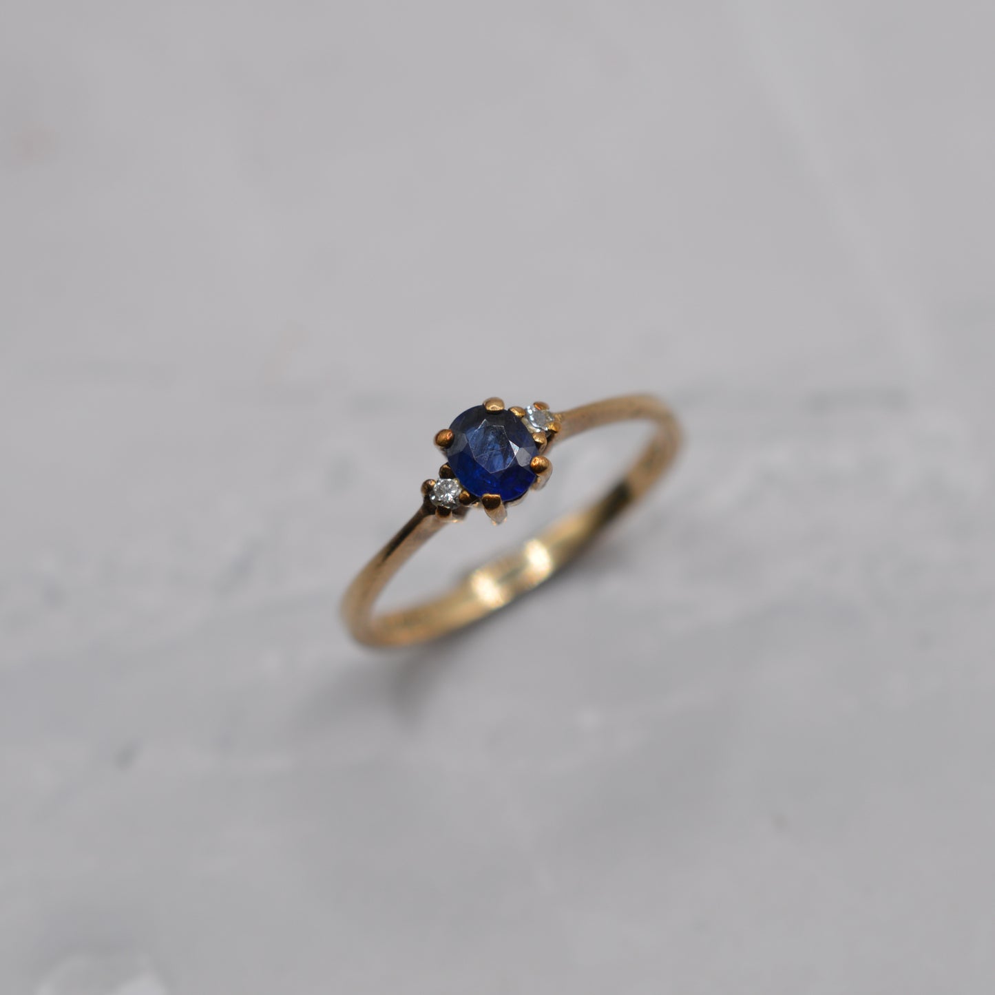1990s 9ct Gold Sapphire & Diamond Trilogy Ring