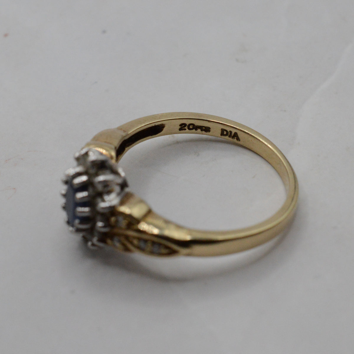 9ct Gold Sapphire & Diamond Cluster Ring