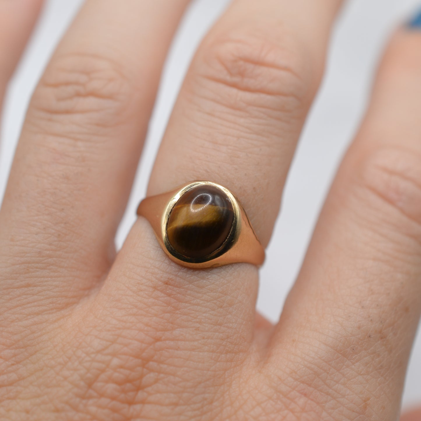 1970s Vintage 9ct Gold Tiger’s Eye Ring