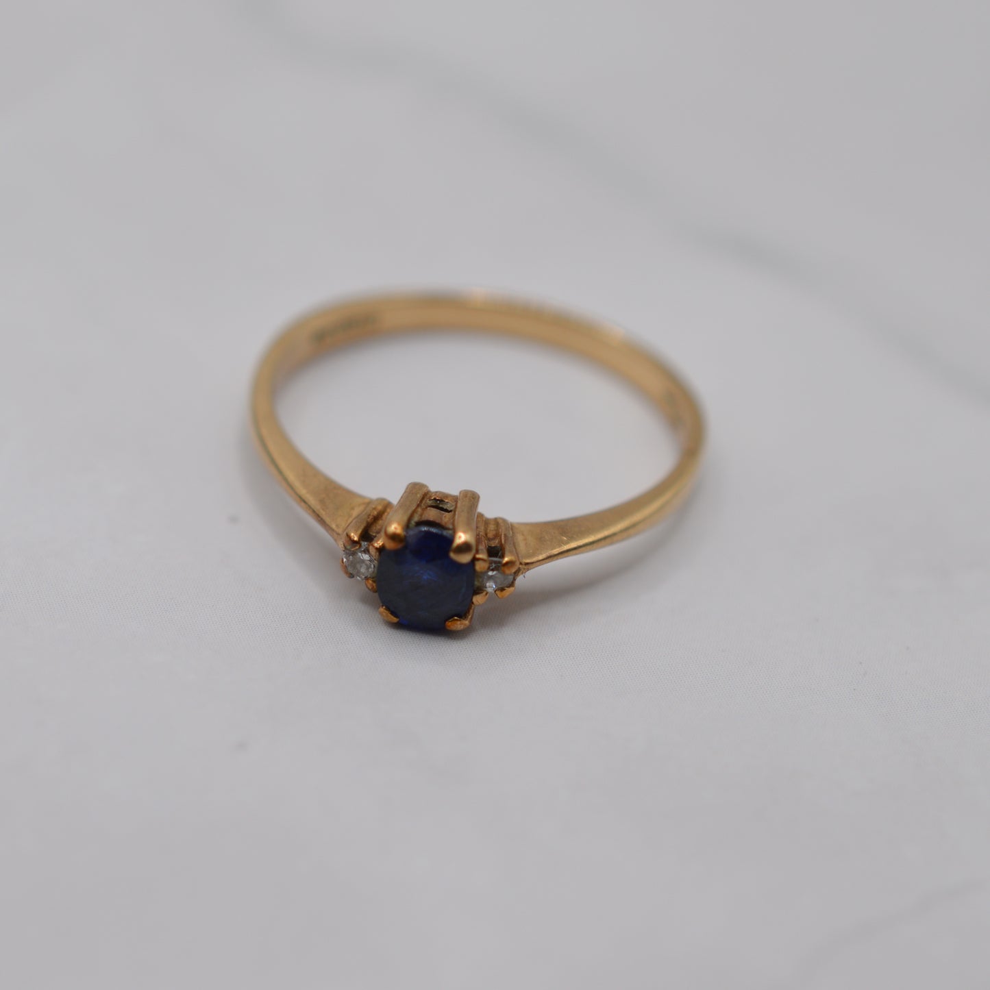 1990s 9ct Gold Sapphire & Diamond Trilogy Ring