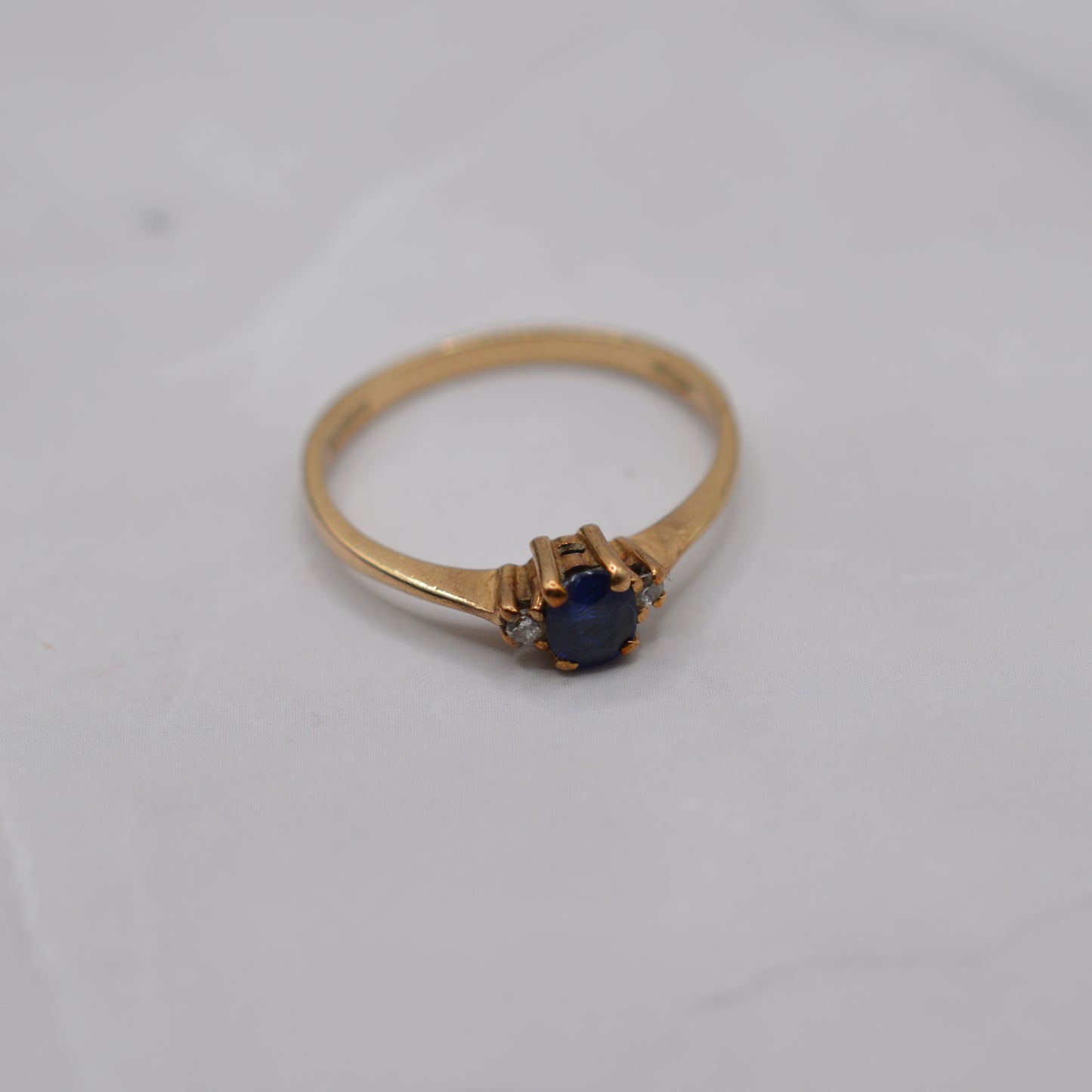 1990s 9ct Gold Sapphire & Diamond Trilogy Ring