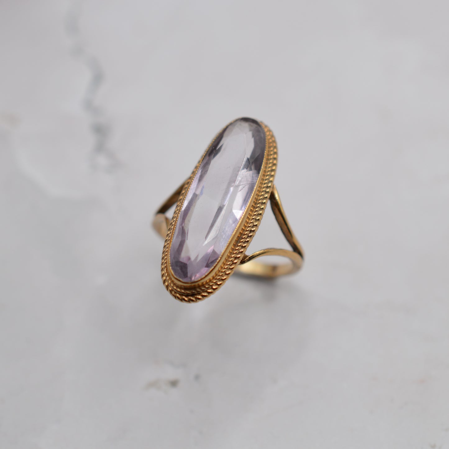1970s Vintage 9ct Gold Amethyst Cocktail Ring