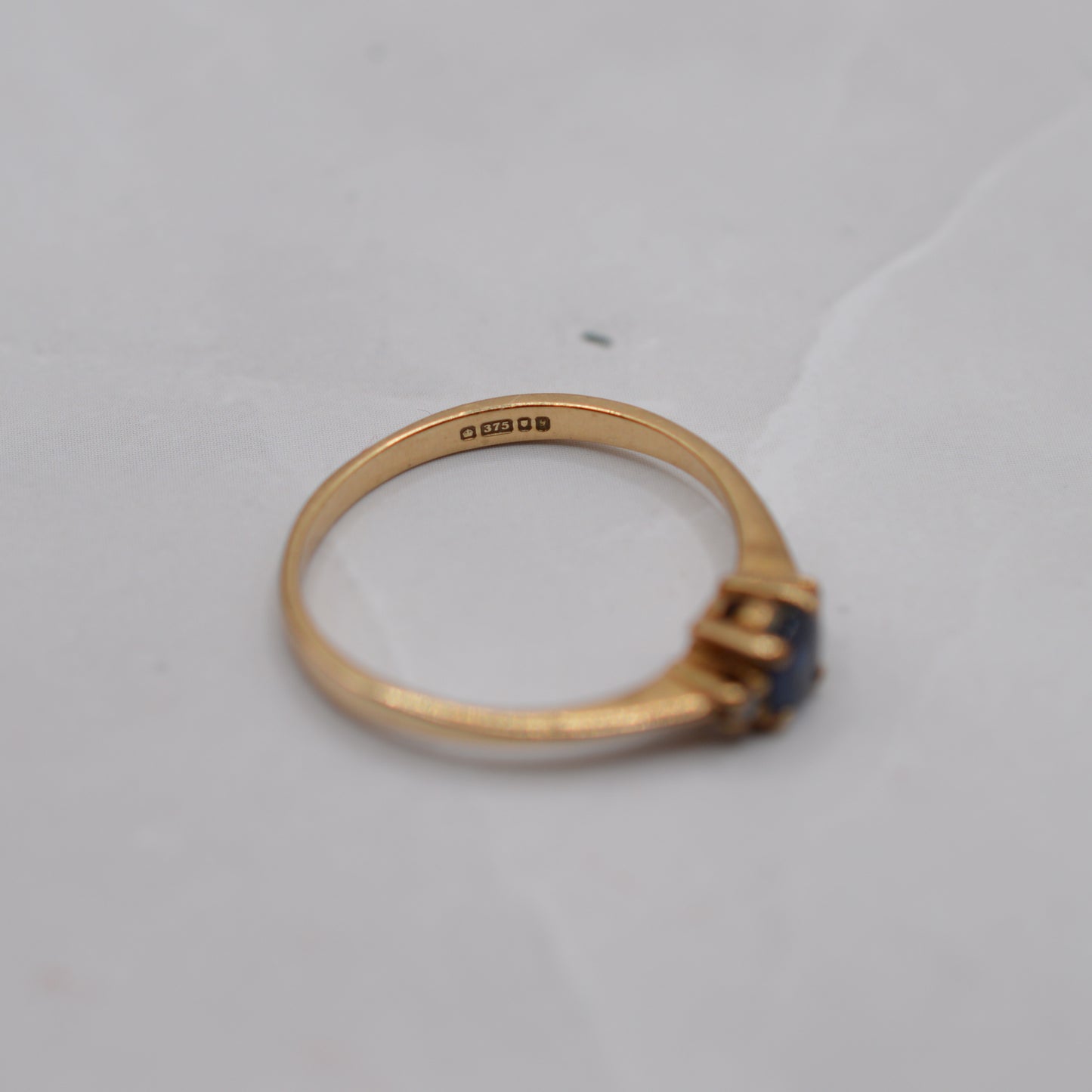 1990s 9ct Gold Sapphire & Diamond Trilogy Ring