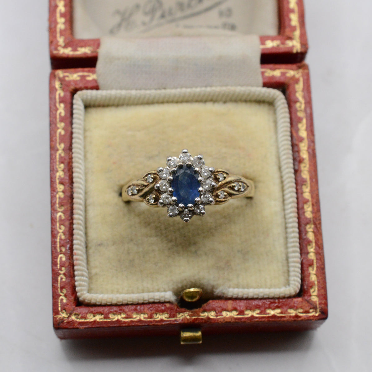 9ct Gold Sapphire & Diamond Cluster Ring
