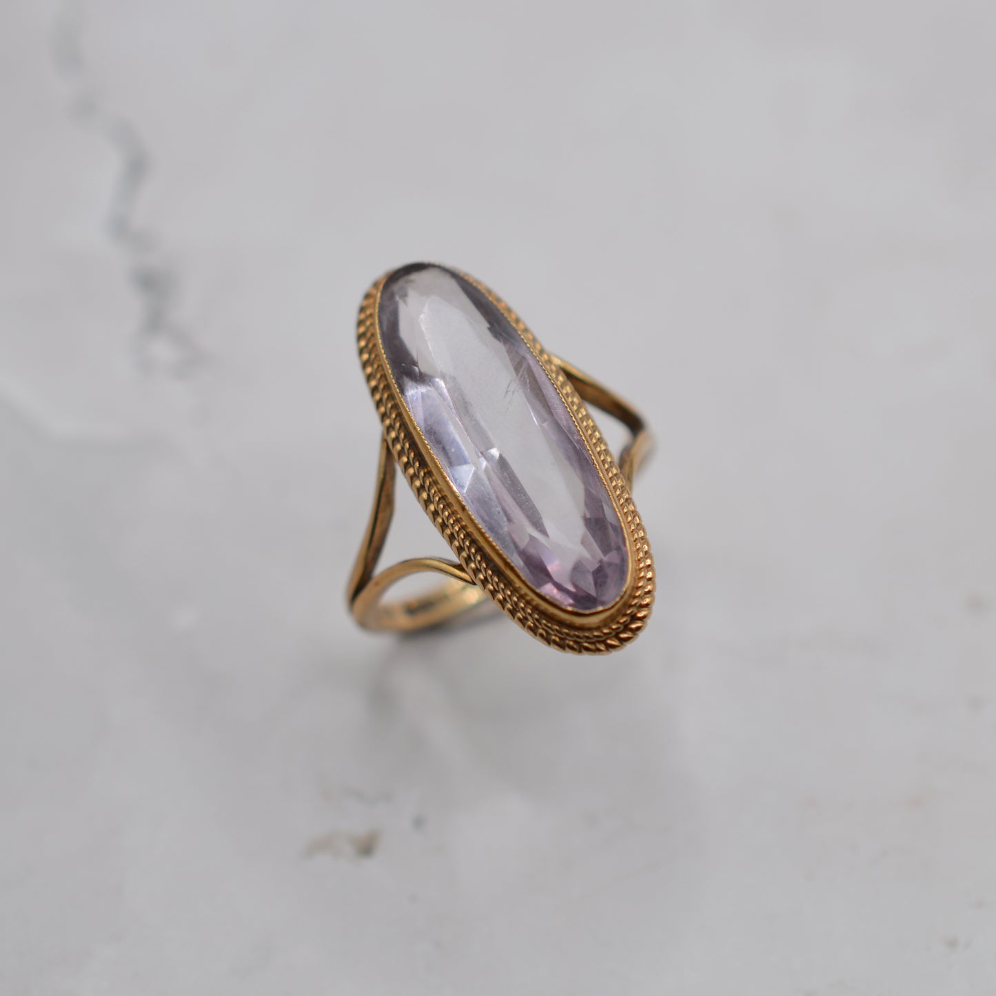 1970s Vintage 9ct Gold Amethyst Cocktail Ring