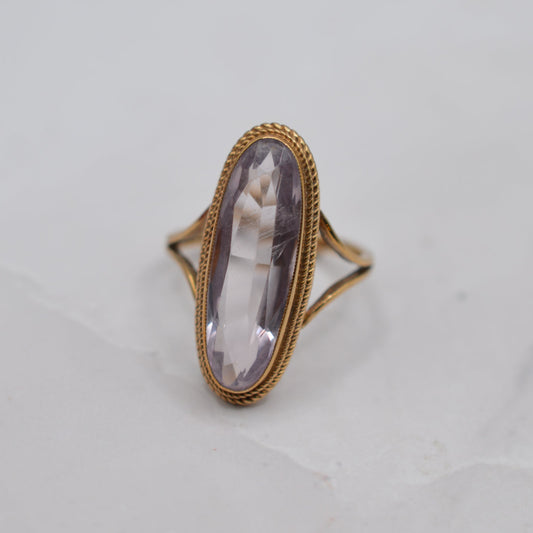 1970s Vintage 9ct Gold Amethyst Cocktail Ring