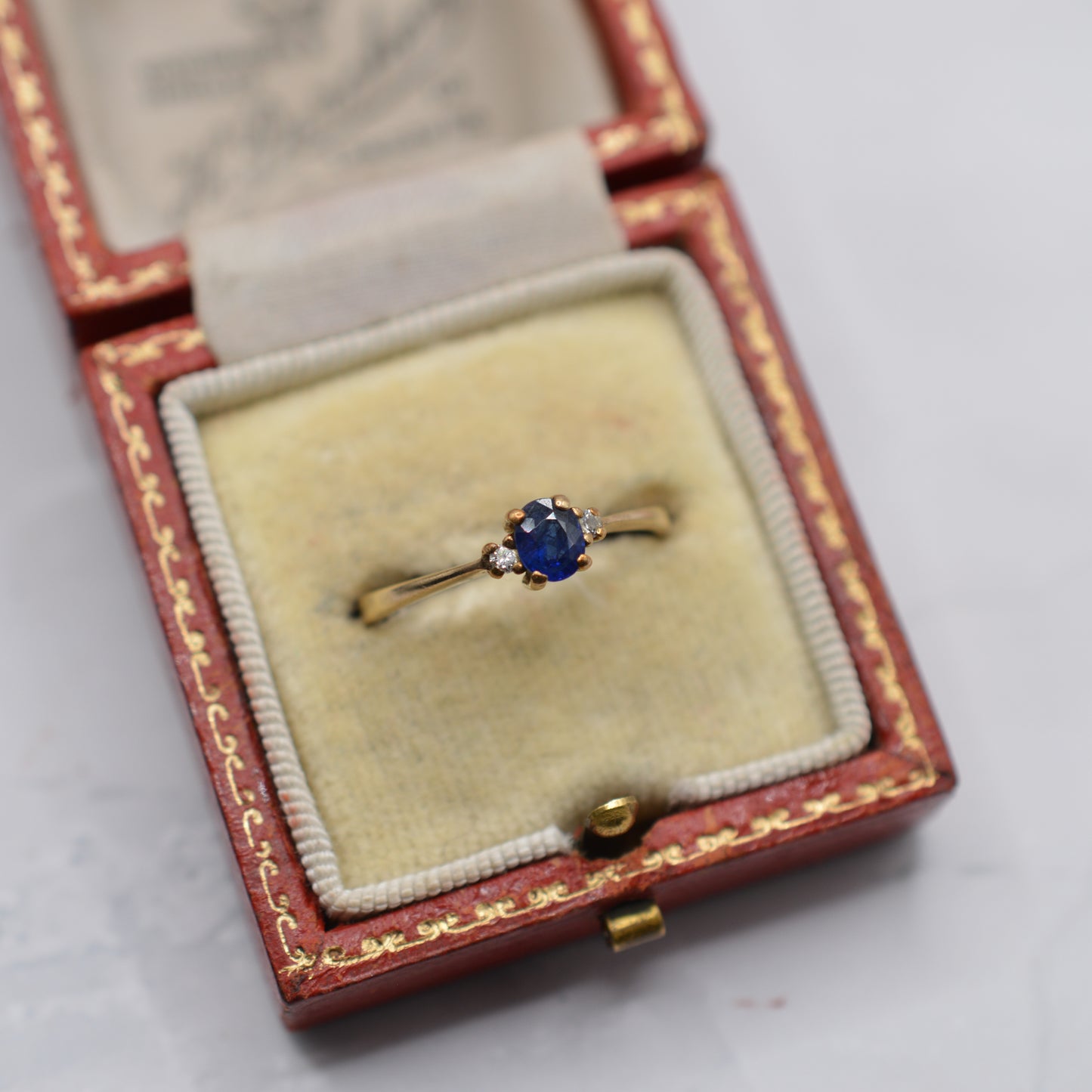 1990s 9ct Gold Sapphire & Diamond Trilogy Ring